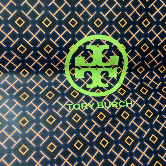 Tote Tory Burch paper tote bag XXL blue orange lime green - Picture 2 of 3